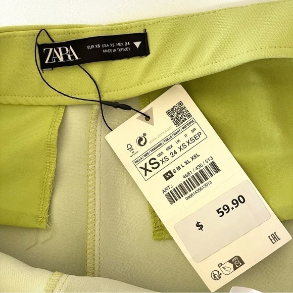 NWT Zara Asymmetric Skort Green Apple XS - Picture 10 of 12